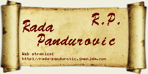 Rada Pandurović vizit kartica